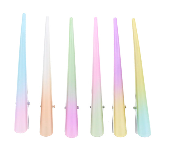 Assorted Multi Shaded Pastel Finish Beak/ Concord Hair Clips