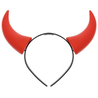 Plastic Devil's Horns on Black Aliceband