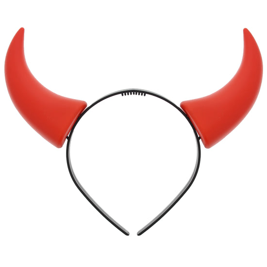 Plastic Devil's Horns on Black Aliceband