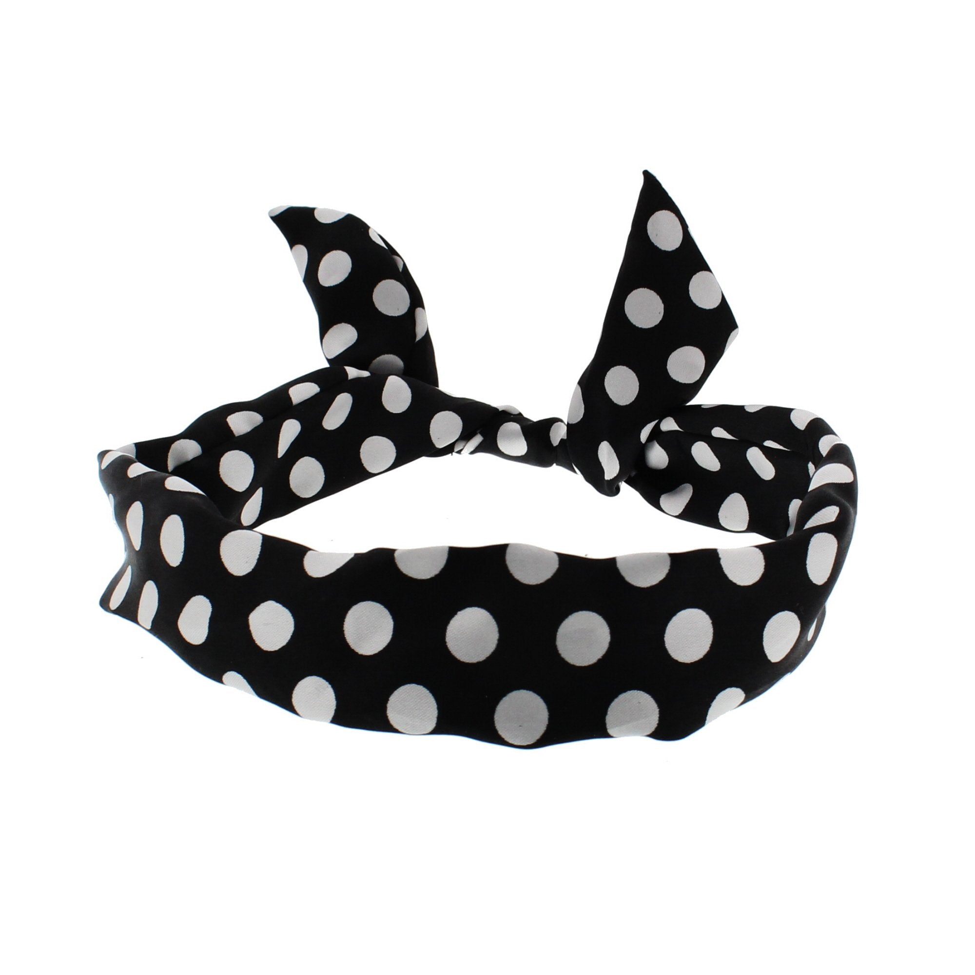 Satin Polka Dot Wire Headband