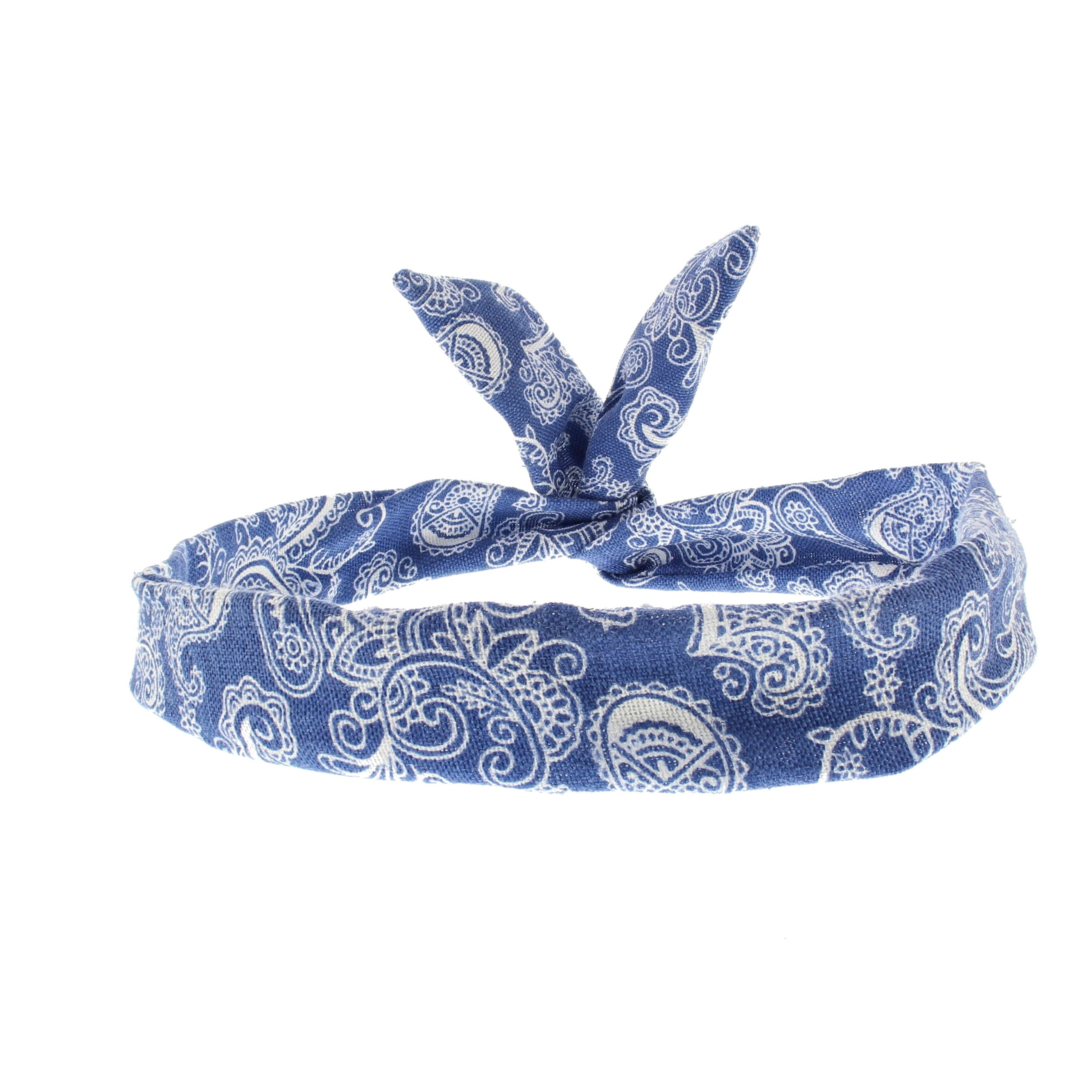 Paisley Print Denim Wire Headband
