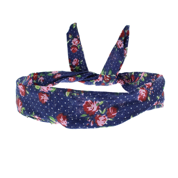 Polka Dot & Floral Print Denim Wire Headband