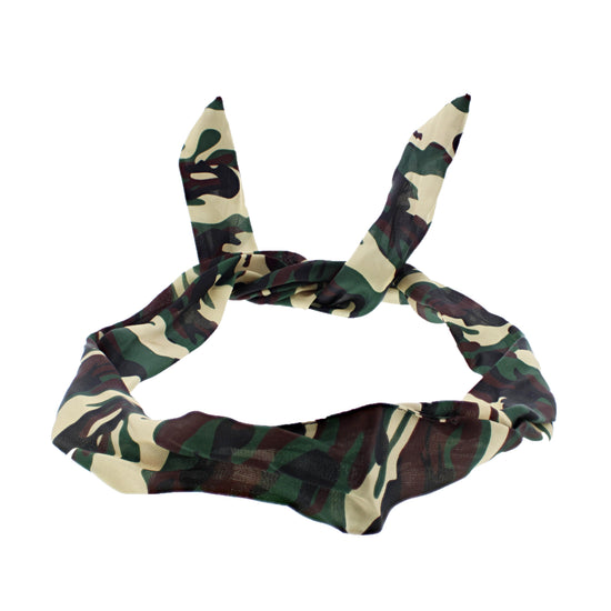 Chiffon Camouflage Print Wire Headband