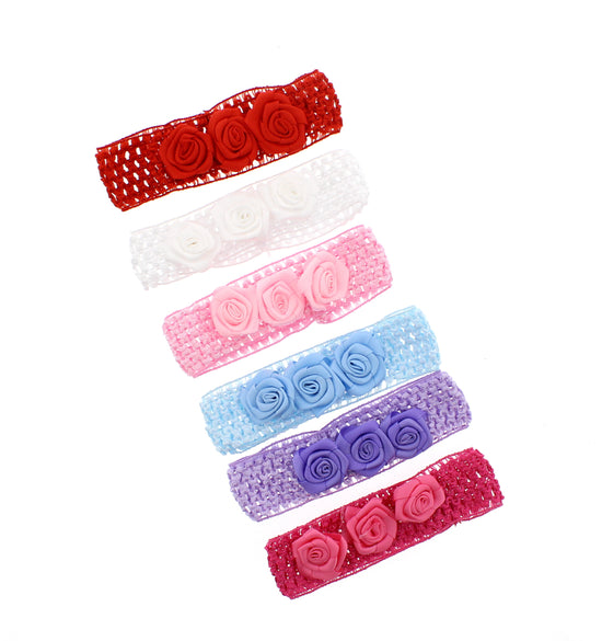 Baby/ Kids Three Roses Assorted Crochet Headbands
