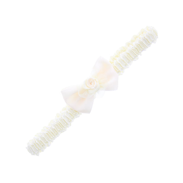 Cream Baby/ Kids Frilly Bow Headband