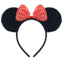 Mouse Ears with Red/ White Polka Dot Bow on Aliceband