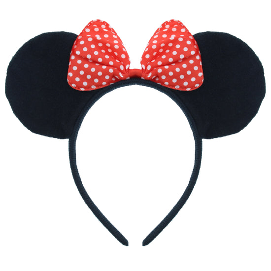 Mouse Ears with Red/ White Polka Dot Bow on Aliceband