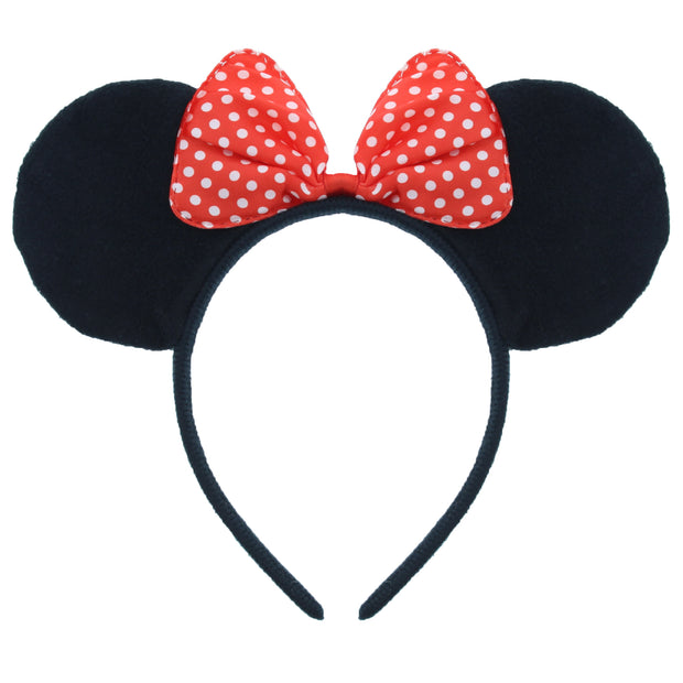 Mouse Ears with Red/ White Polka Dot Bow on Aliceband