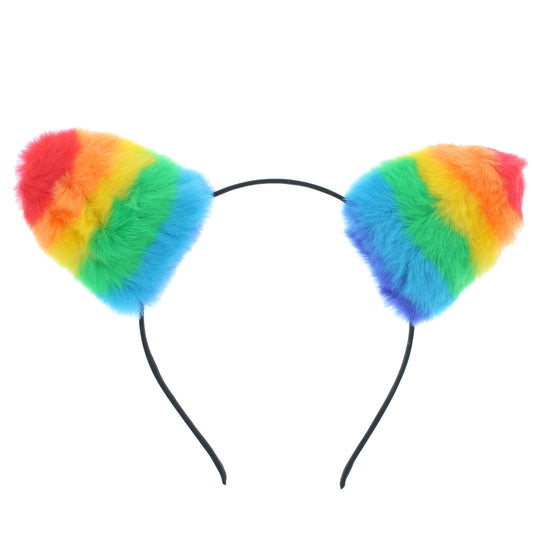 Rainbow Fur Animal Ears Headband