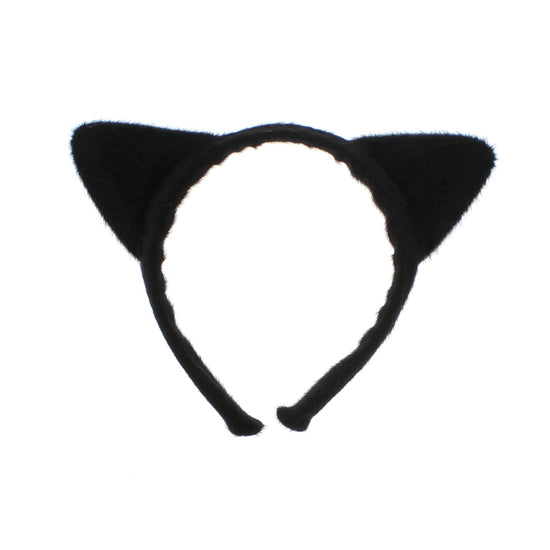 Black Velvet Cat Ears Headband