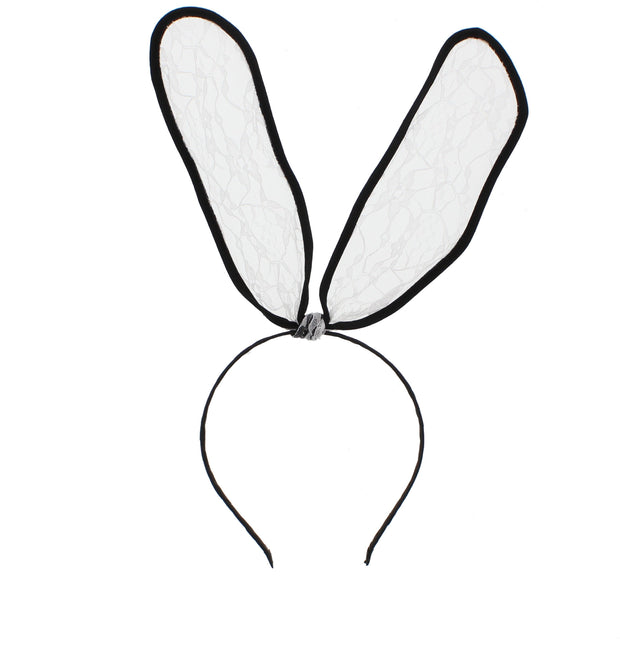 Black Lace Bunny Ears Headband