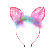 Lace Cat Ears Headband with Fur