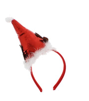 "Merry Christmas" Shiny Santa Hat Headband with White Fur