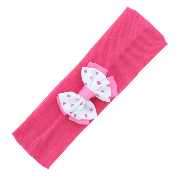 Baby/ Kids Headband with Heart Polka Dots Print Bow