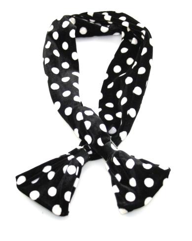 Polka Dot Wide Velvet Wire Headband with Flared Ends