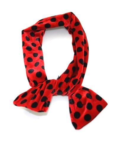 Polka Dot Wide Velvet Wire Headband with Flared Ends