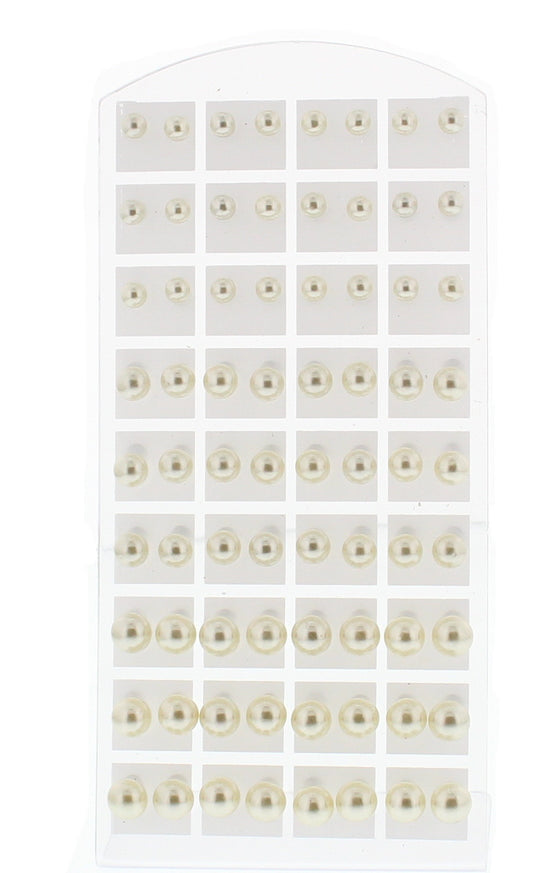 3 Size Pearl Earring Studs