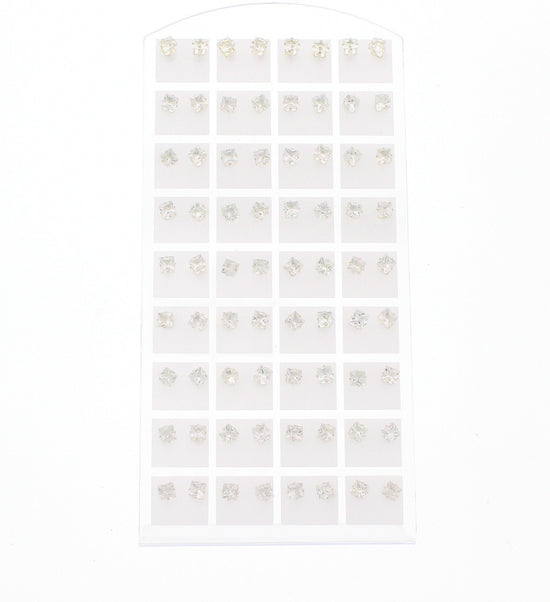 5mm Square Clear Earring Studs