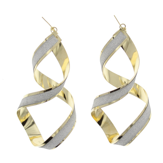 Large Glitter Spiral Earrings