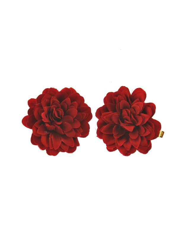 Pair of Flowers on Concord Clip approx 5cm Diameter