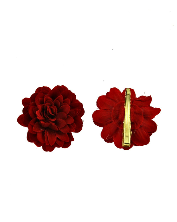 Pair of Flowers on Concord Clip approx 5cm Diameter