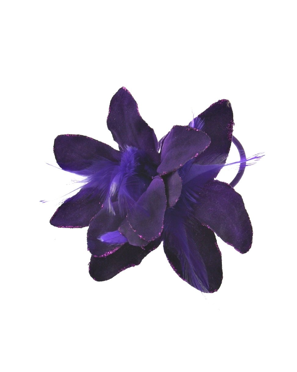 Glitter Lilly Flowers on Elastic Hair Bands