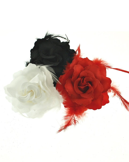 Bright Glitter Flower Roses on Concord Hair Clip