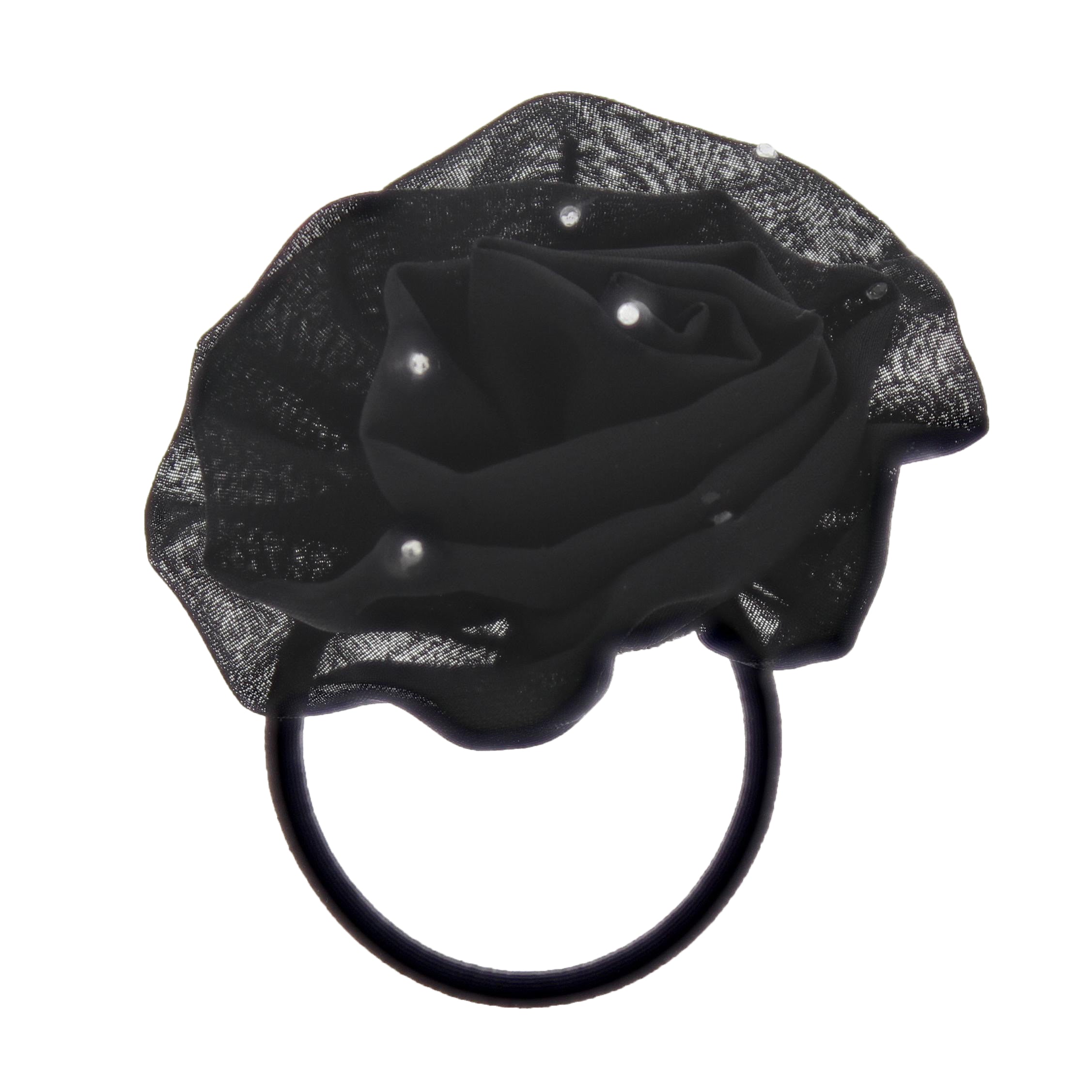 Chiffon Flower Hair Elastic with Stones