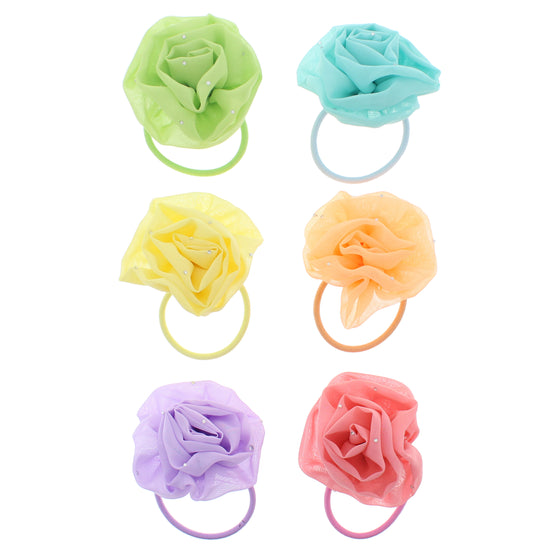 Chiffon Flower Hair Elastic with Stones
