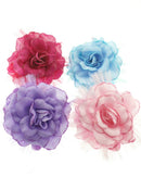 Double-Sided Rose with Feathers & Glitter Hair Clamp