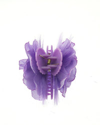 Double-Sided Rose with Feathers & Glitter Hair Clamp