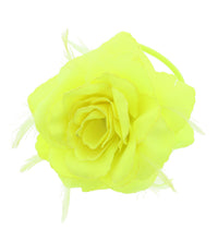 Rose with Glitter & Feather on Elastic & Hair Clip