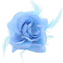 Rose with Glitter & Feather on Elastic & Hair Clip