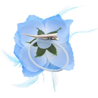 Rose with Glitter & Feather on Elastic & Hair Clip