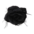 Rose with Glitter & Feather on Elastic & Hair Clip