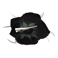 Rose with Glitter & Feather on Elastic & Hair Clip