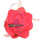 Rose with Glitter & Feather on Elastic & Hair Clip