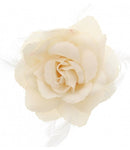 Rose with Glitter & Feather on Elastic & Hair Clip