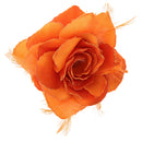 Rose with Glitter & Feather on Elastic & Hair Clip