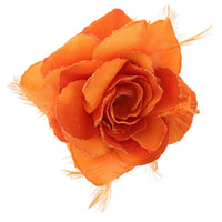 Rose with Glitter & Feather on Elastic & Hair Clip