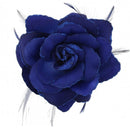 Rose with Glitter & Feather on Elastic & Hair Clip