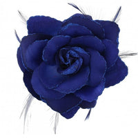 Rose with Glitter & Feather on Elastic & Hair Clip