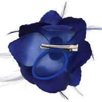 Rose with Glitter & Feather on Elastic & Hair Clip