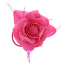 Rose with Glitter & Feather on Elastic & Hair Clip