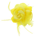 Rose with Glitter & Feather on Elastic & Hair Clip