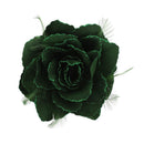 Glitter Rose with Feathers on Concord Clip