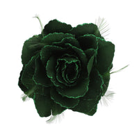 Glitter Rose with Feathers on Concord Clip