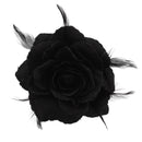 Glitter Rose with Feathers on Concord Clip