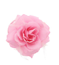 Glitter Rose with Feathers on Concord Clip