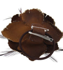 Glitter Rose with Feathers on Concord Clip